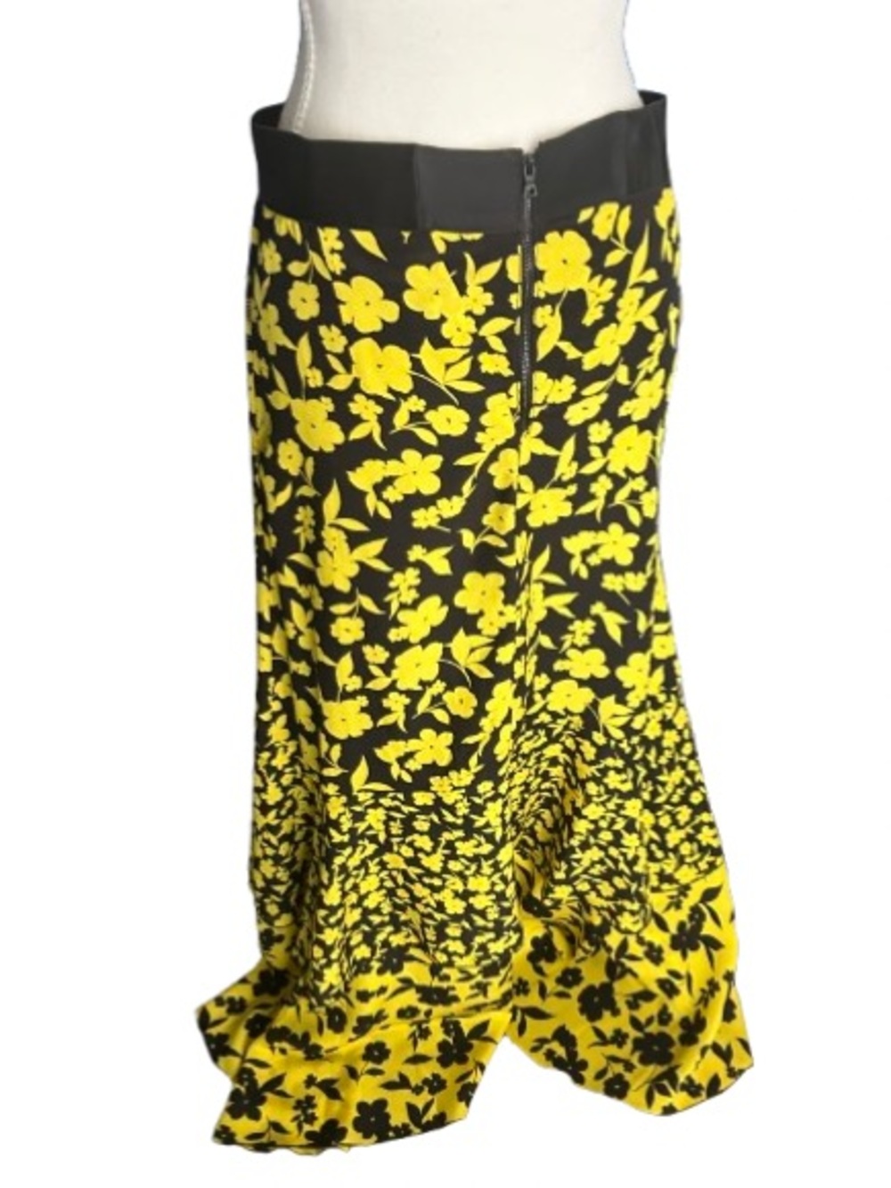 100% Silk ALICE + OLIVIA Floral Ruffle Slit Skirt Boho Designer Small Bohemian 4